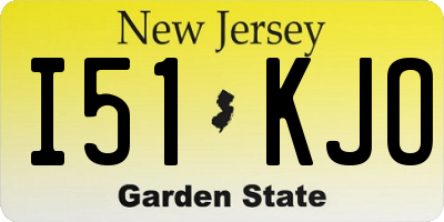 NJ license plate I51KJO