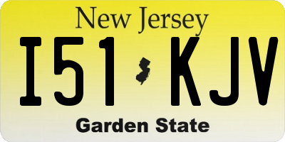 NJ license plate I51KJV