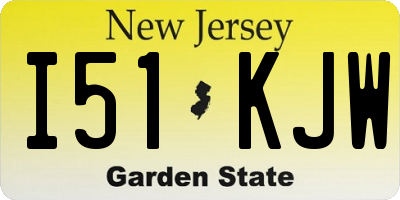 NJ license plate I51KJW
