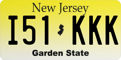 NJ license plate I51KKK