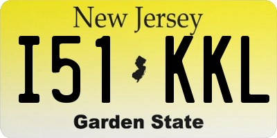 NJ license plate I51KKL