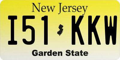 NJ license plate I51KKW