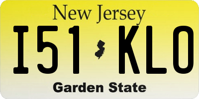 NJ license plate I51KLO