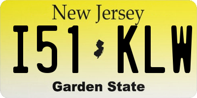 NJ license plate I51KLW