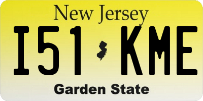 NJ license plate I51KME