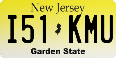 NJ license plate I51KMU