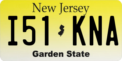 NJ license plate I51KNA
