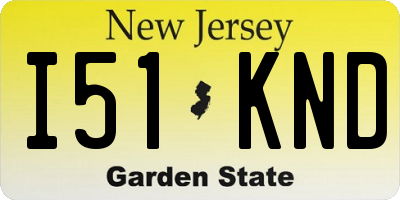 NJ license plate I51KND