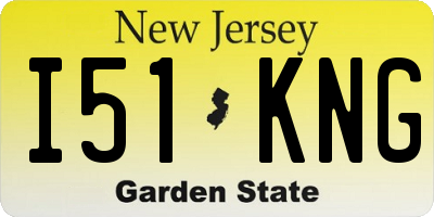 NJ license plate I51KNG