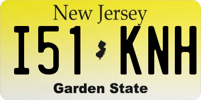 NJ license plate I51KNH