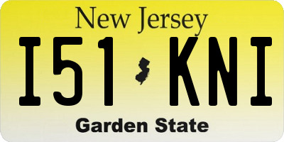 NJ license plate I51KNI