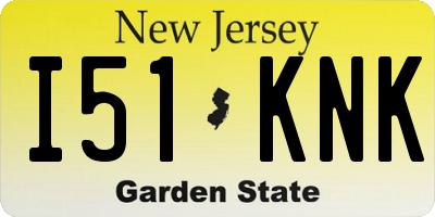 NJ license plate I51KNK