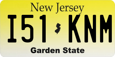 NJ license plate I51KNM
