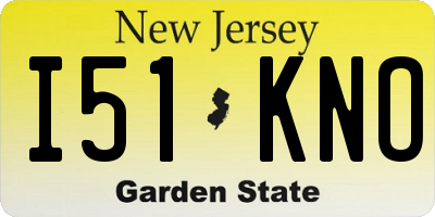 NJ license plate I51KNO