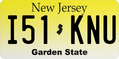 NJ license plate I51KNU