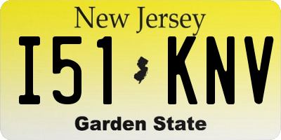 NJ license plate I51KNV