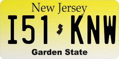 NJ license plate I51KNW