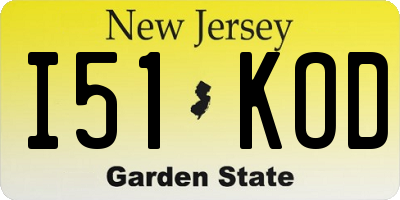 NJ license plate I51KOD