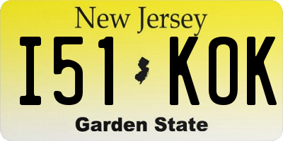 NJ license plate I51KOK