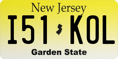 NJ license plate I51KOL