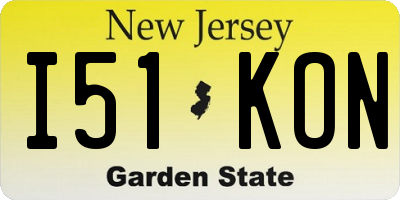 NJ license plate I51KON