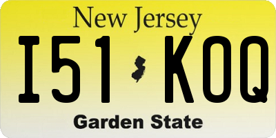 NJ license plate I51KOQ