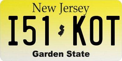 NJ license plate I51KOT