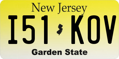NJ license plate I51KOV