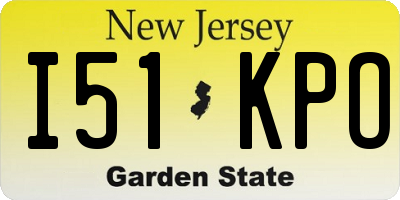 NJ license plate I51KPO