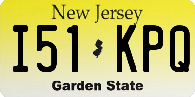NJ license plate I51KPQ