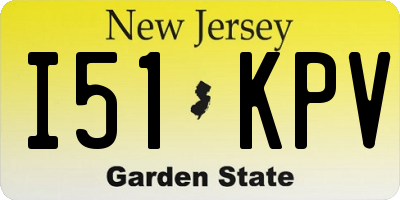 NJ license plate I51KPV