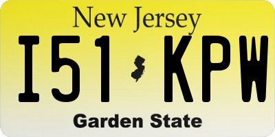 NJ license plate I51KPW