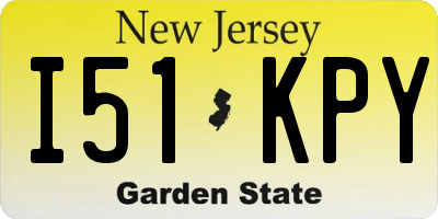 NJ license plate I51KPY