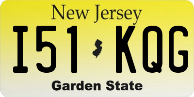 NJ license plate I51KQG