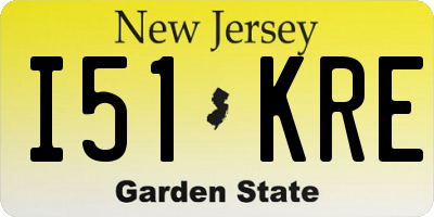 NJ license plate I51KRE