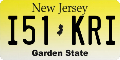 NJ license plate I51KRI