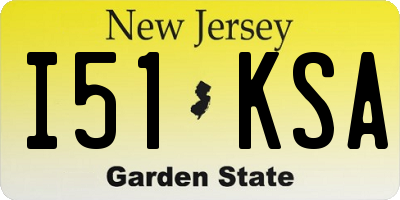NJ license plate I51KSA