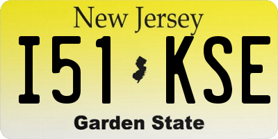 NJ license plate I51KSE