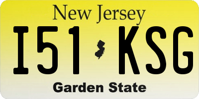 NJ license plate I51KSG