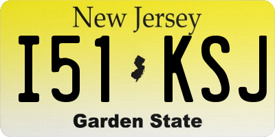 NJ license plate I51KSJ