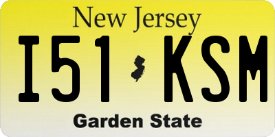 NJ license plate I51KSM