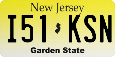 NJ license plate I51KSN