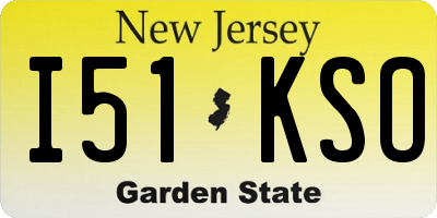 NJ license plate I51KSO