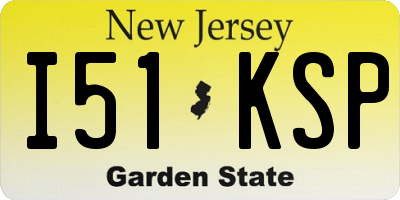 NJ license plate I51KSP