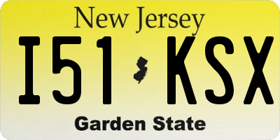 NJ license plate I51KSX