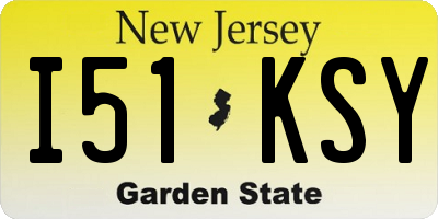 NJ license plate I51KSY