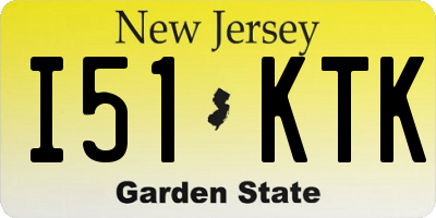 NJ license plate I51KTK