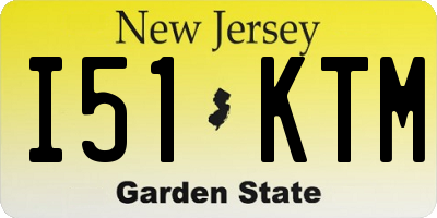 NJ license plate I51KTM