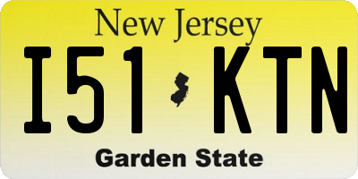 NJ license plate I51KTN