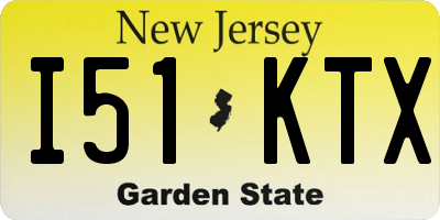 NJ license plate I51KTX